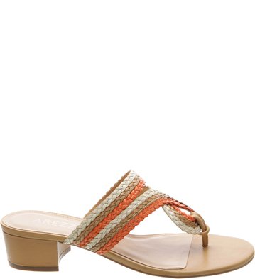 Chinelo Tiras Tressê Bloco Coral Blush