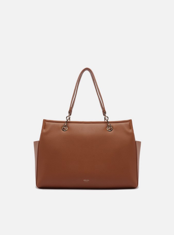 Bolsa Shopping Marrom Grande Metais