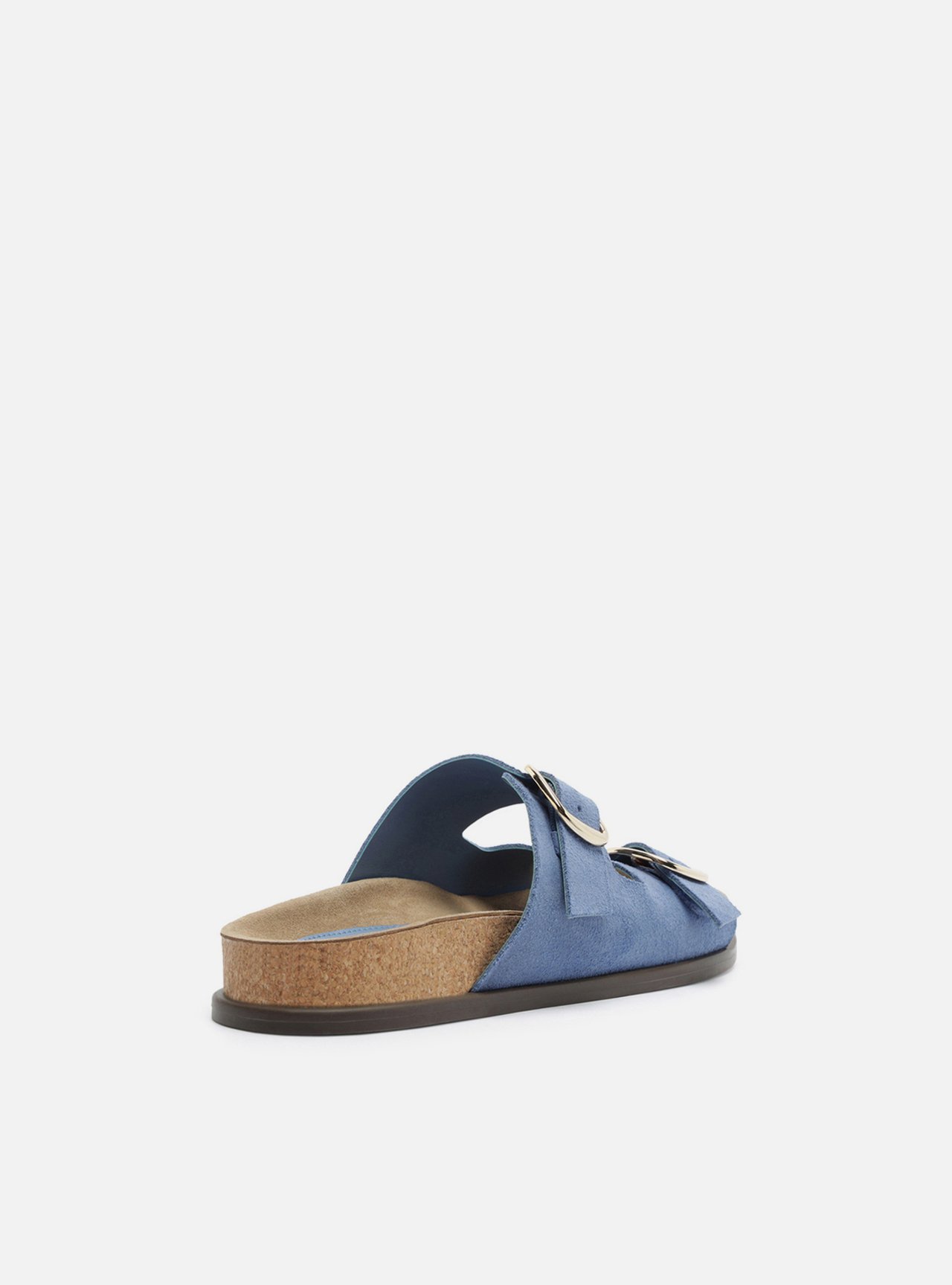 Sandália Papete Azul Acamurçada Flatform Metais — foto 3