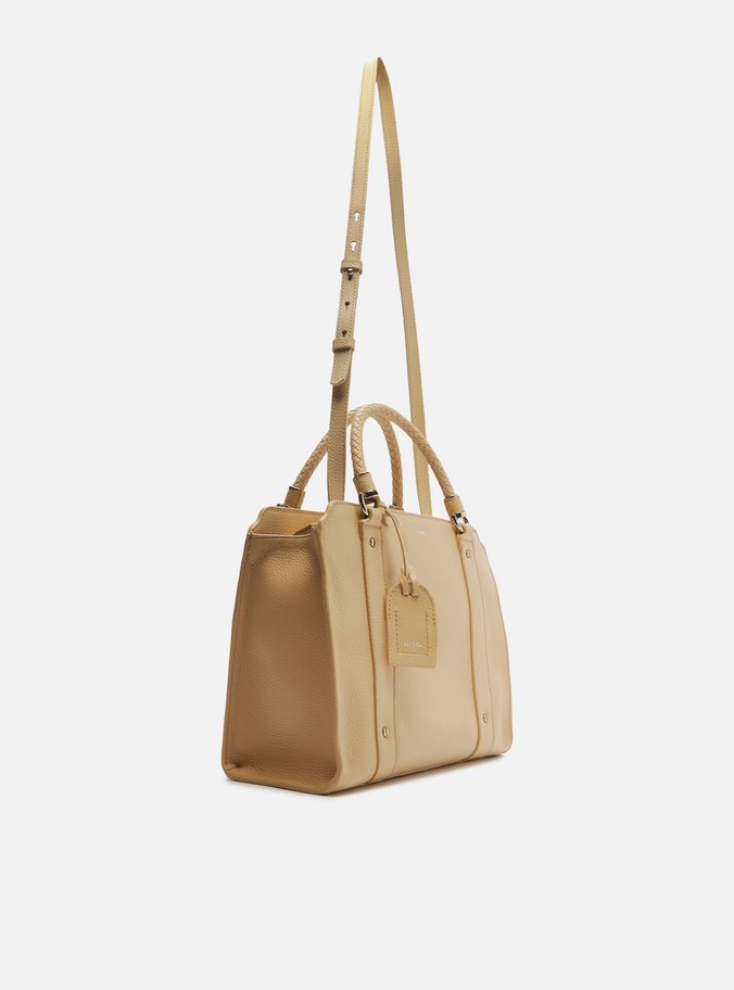 Bolsa Tote Bege Couro Piazza Grande