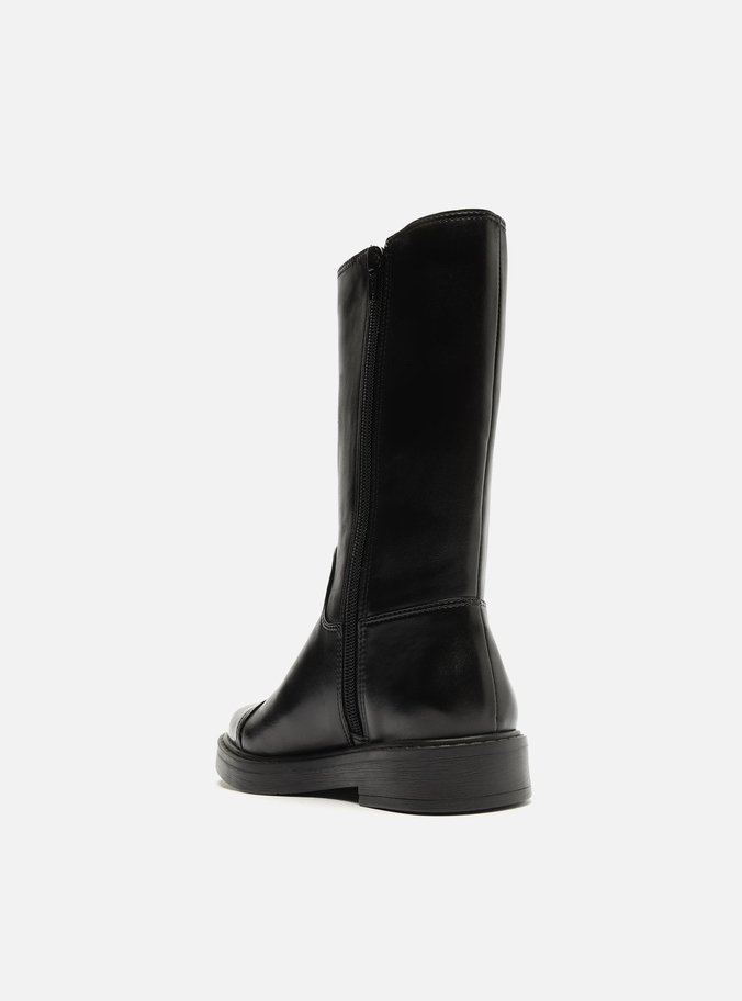 Bota Infantil Preta Cano Alto Biqueira Bambini