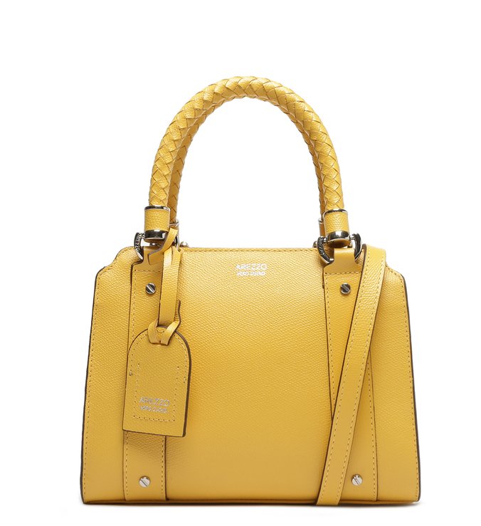 Bolsa Tote Amarela Couro Piazza Média