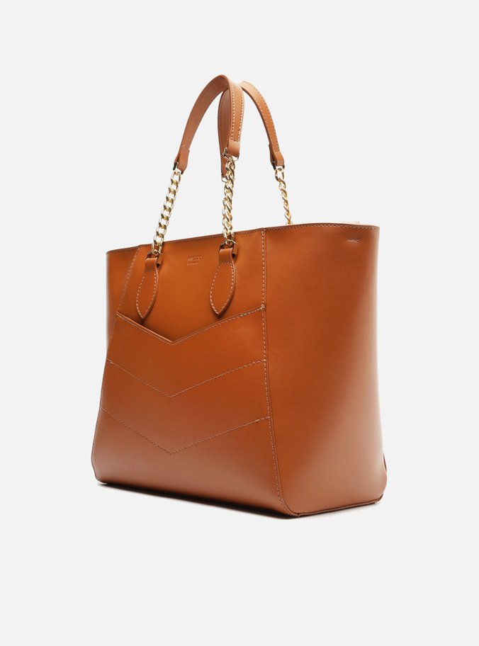 Bolsa Tote Marrom Média Costuras