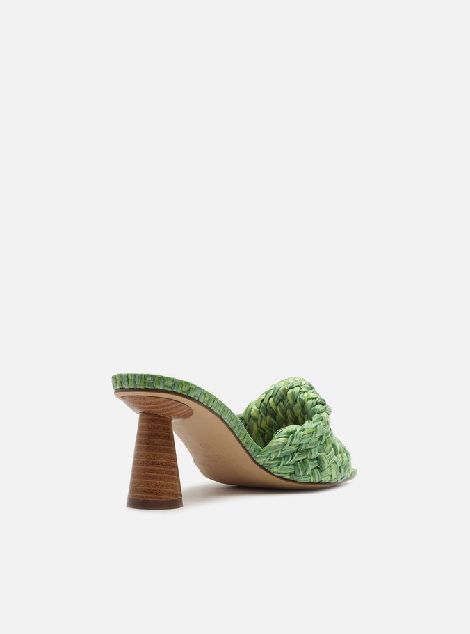 Mule Verde Aberta Bico Quadrado