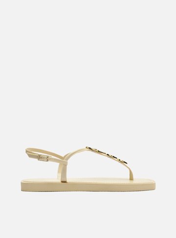 Sandália Rasteira Off-White Estrela Brizza