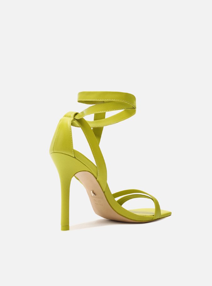 Sandália Verde Salto Alto Lace Up