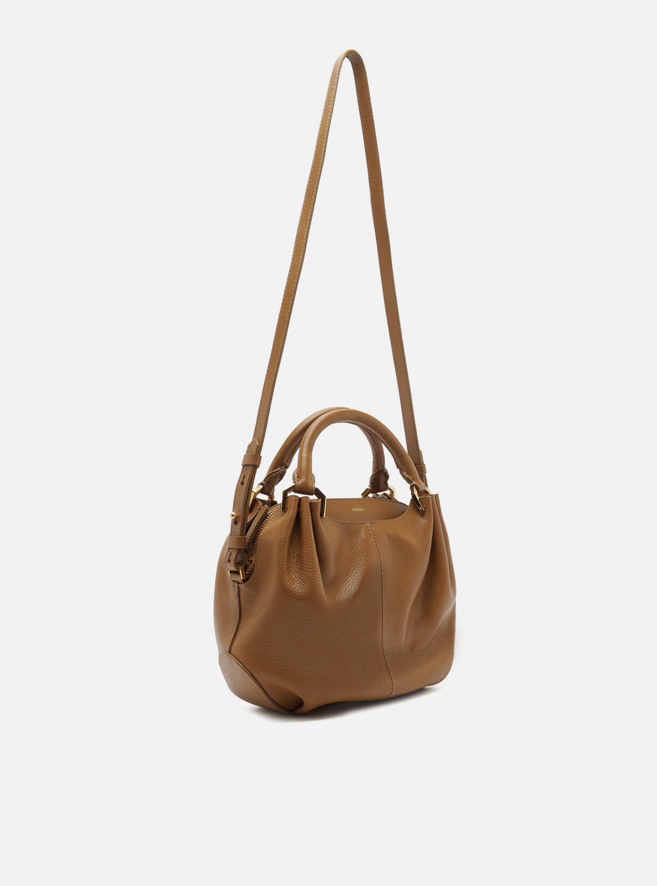 Bolsa Tiracolo Marrom Couro Média — foto 5