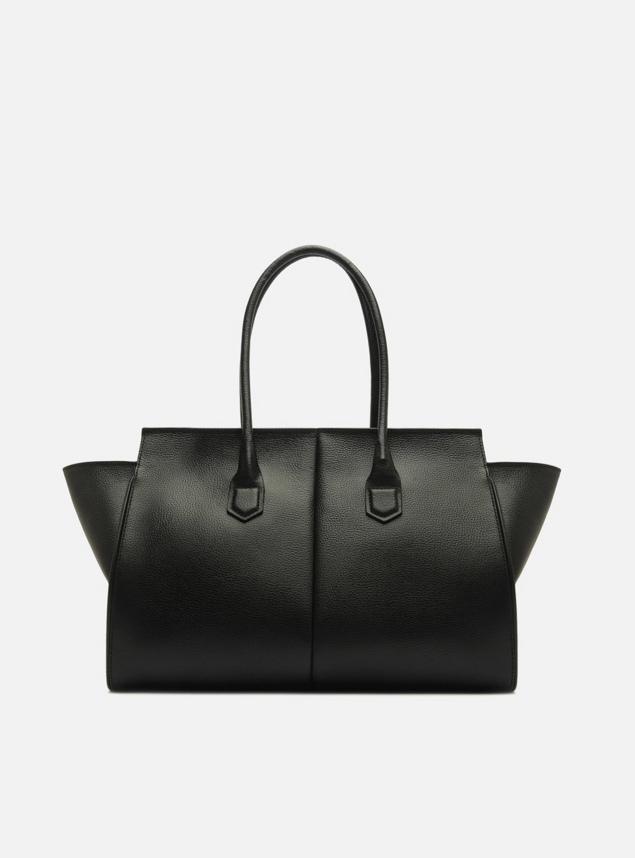 Bolsa Shopping Preta Couro Grande Bolso Zíper — foto 3