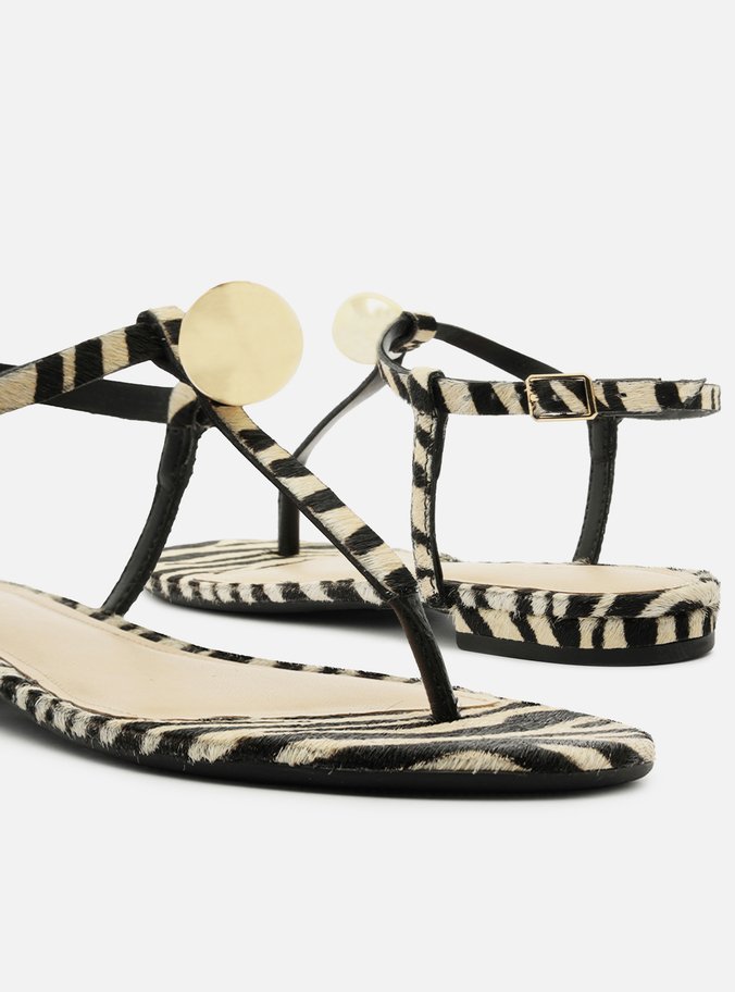 Sandália Animal Print Slim Metais Duo