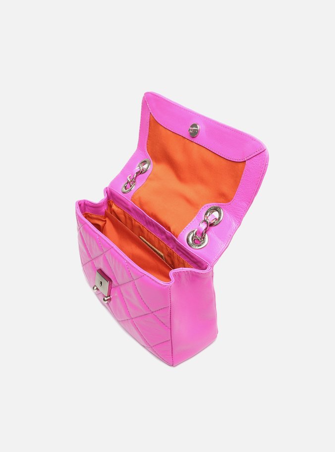 Bolsa Tiracolo Rosa Pink Couro Mizz Média