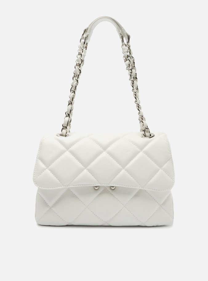 Bolsa Tiracolo Branca Couro Mizz Média
