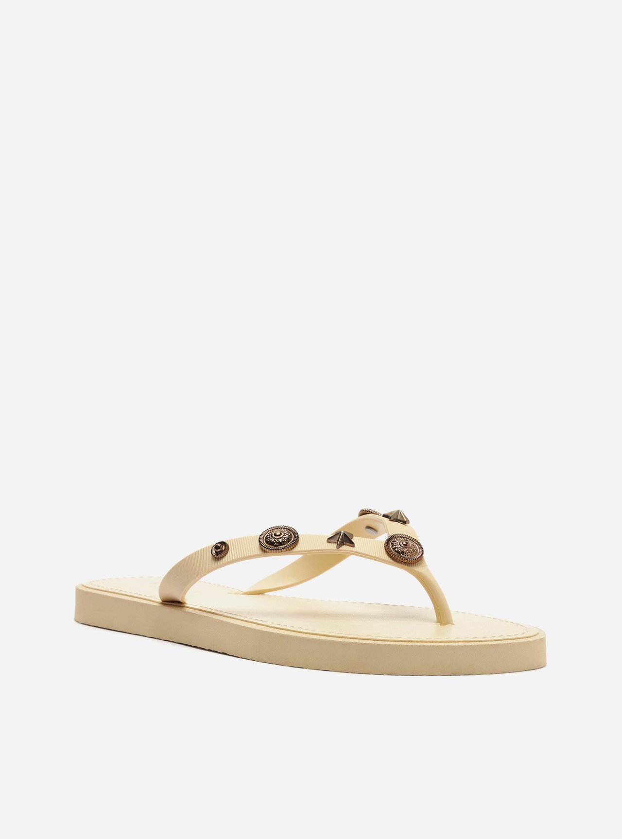 Chinelo de Dedo Bege Aplicações — foto 2