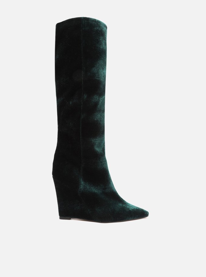 Bota veludo deals cano alto