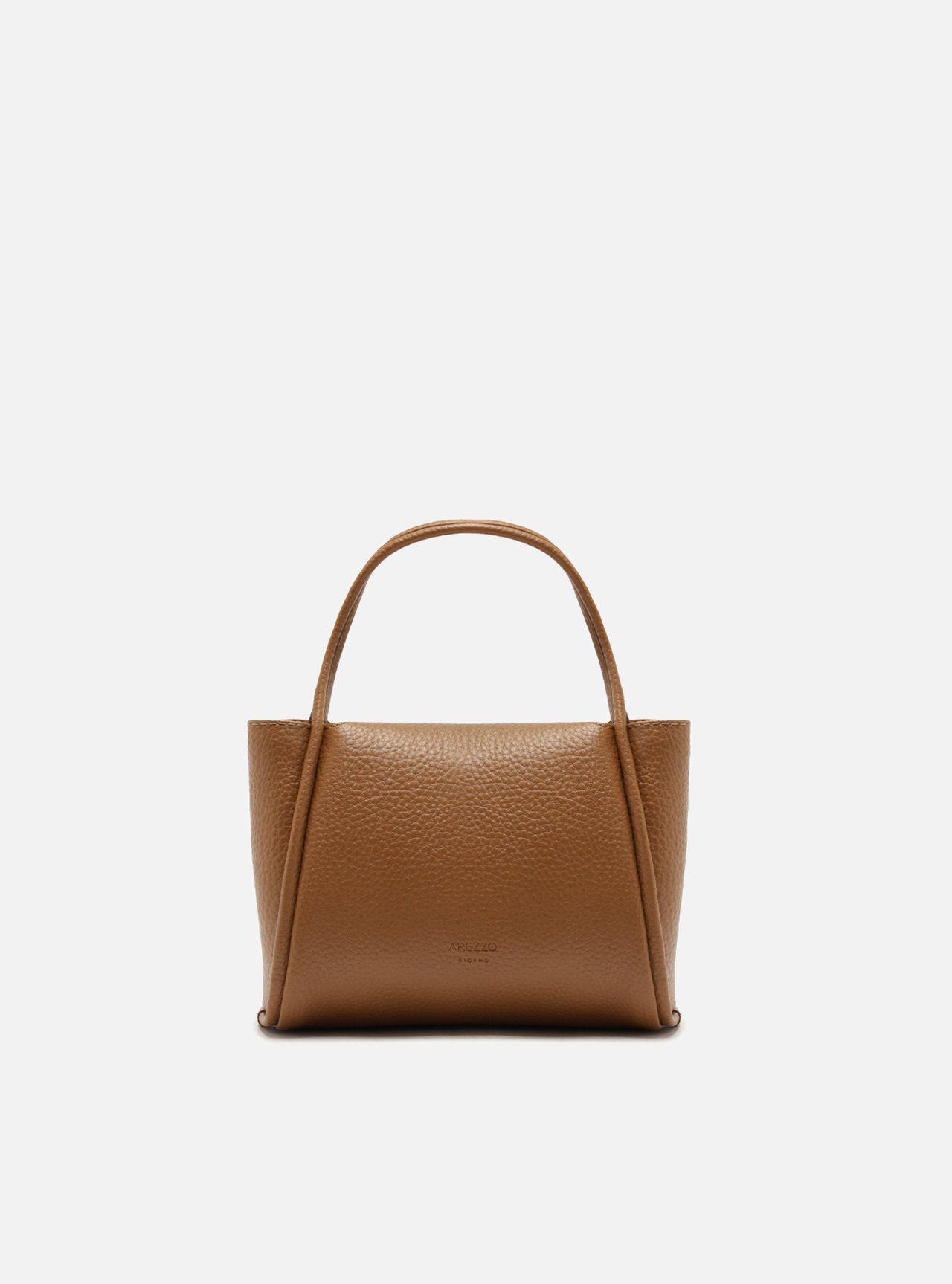 Bolsa Tote Marrom Pequena Granulada — foto 1
