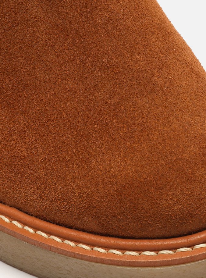 Bota Nobuck Marrom Cano Médio Salto Bloco Jade