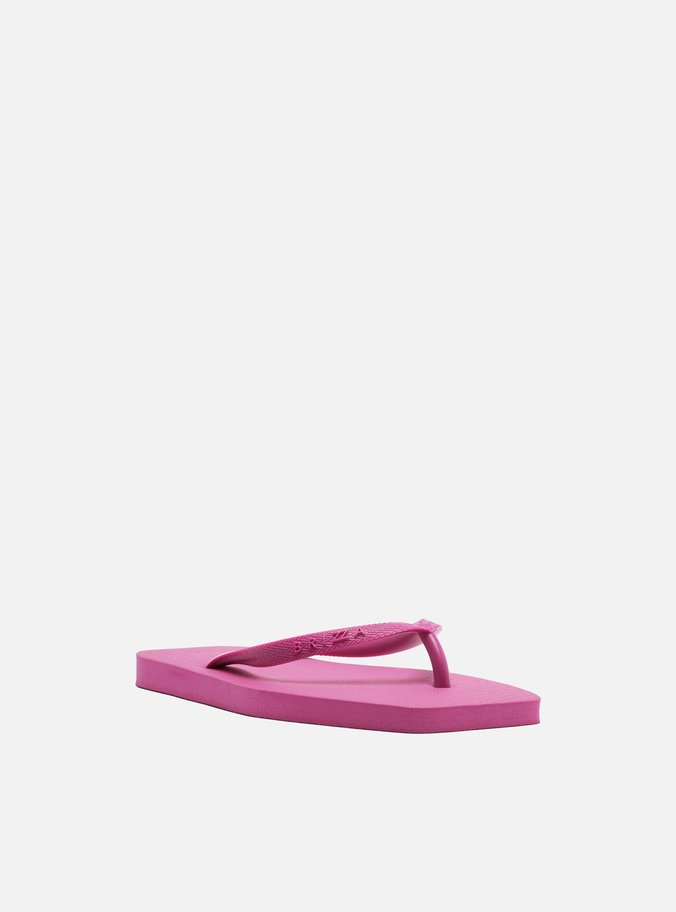 Chinelo de Dedo Roxo Bico Quadrado Tiras Brizza