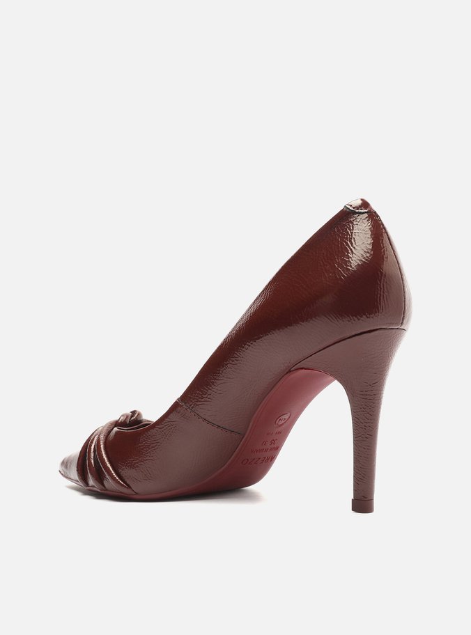 Scarpin Vermelho Verniz Salto Fino Tiras
