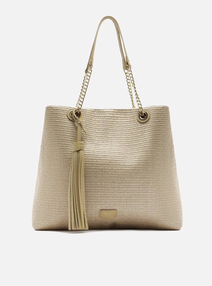 Bolsa Shopping Marrom Palha Kika Grande Barbicacho