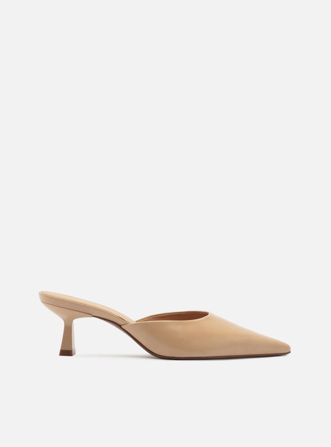 Mule Nude Salto Médio Fino