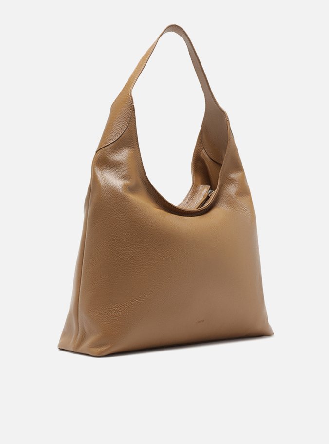 Bolsa Hobo Marrom Couro Grande Alça Dupla