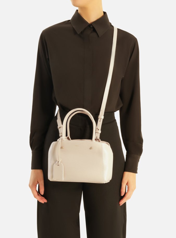 Bolsa Tote Branca Milky Couro Wave Bella Pequena