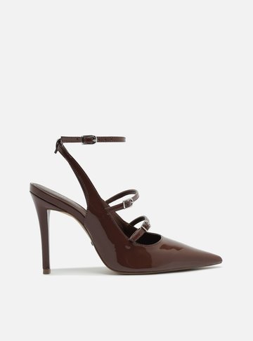 Scarpin Marrom Salto Fino Alto