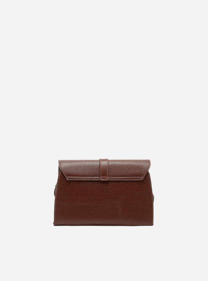Bolsa Tiracolo Marrom Pequena Detalhe Tiras Metal