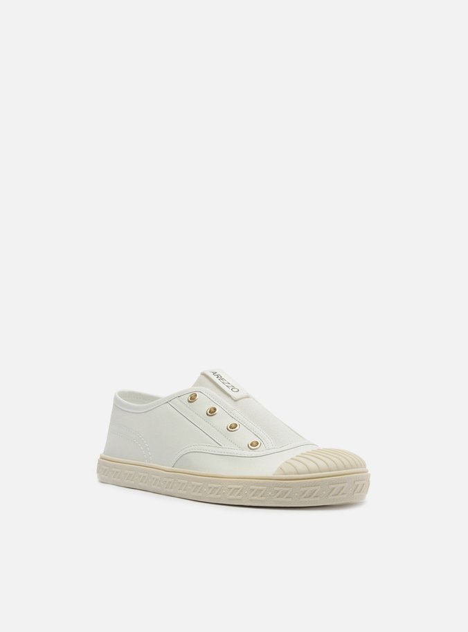 Tênis Slip On Branco Couro Sola Baixa Elástico