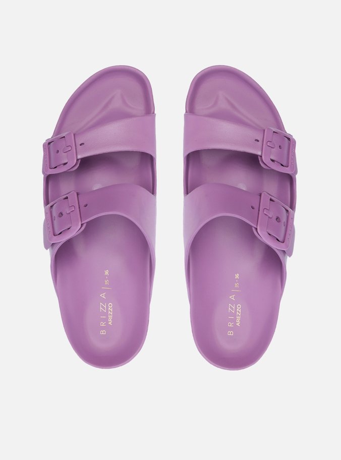 Slide Roxo Flatform Tiras Brizza