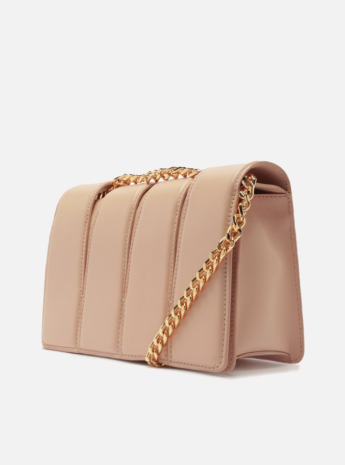 Bolsa Tiracolo Nude Couro Média Matelassê Corrente