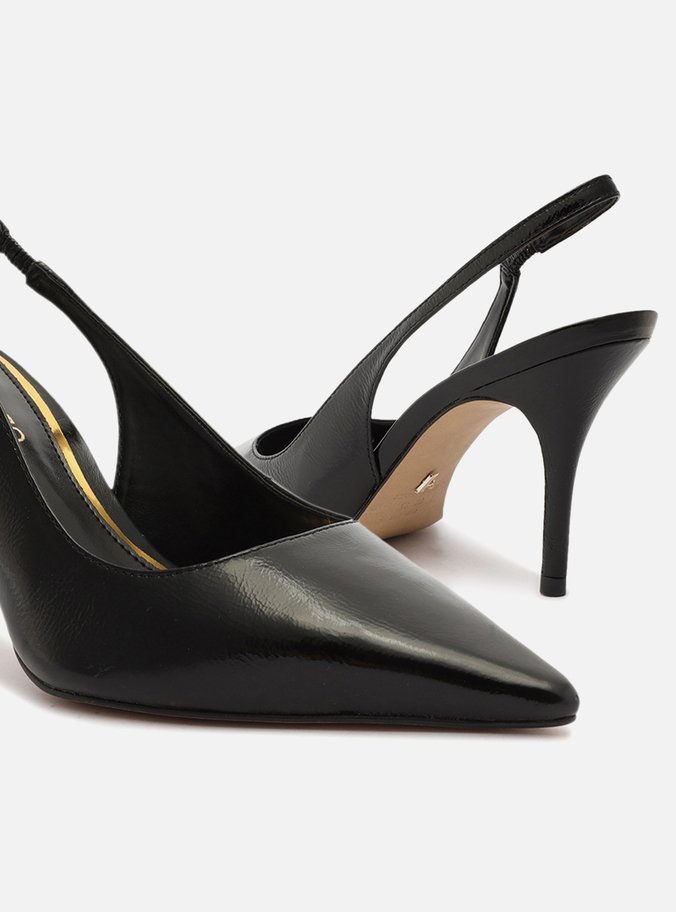 Scarpin Preto Bico Fino Slingback