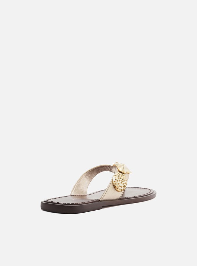 Rasteira Dourada Flip Flop Metais
