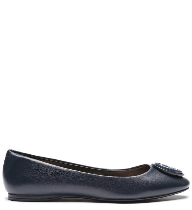 Sapatilha Couro Bico Fino Canvas Marinho