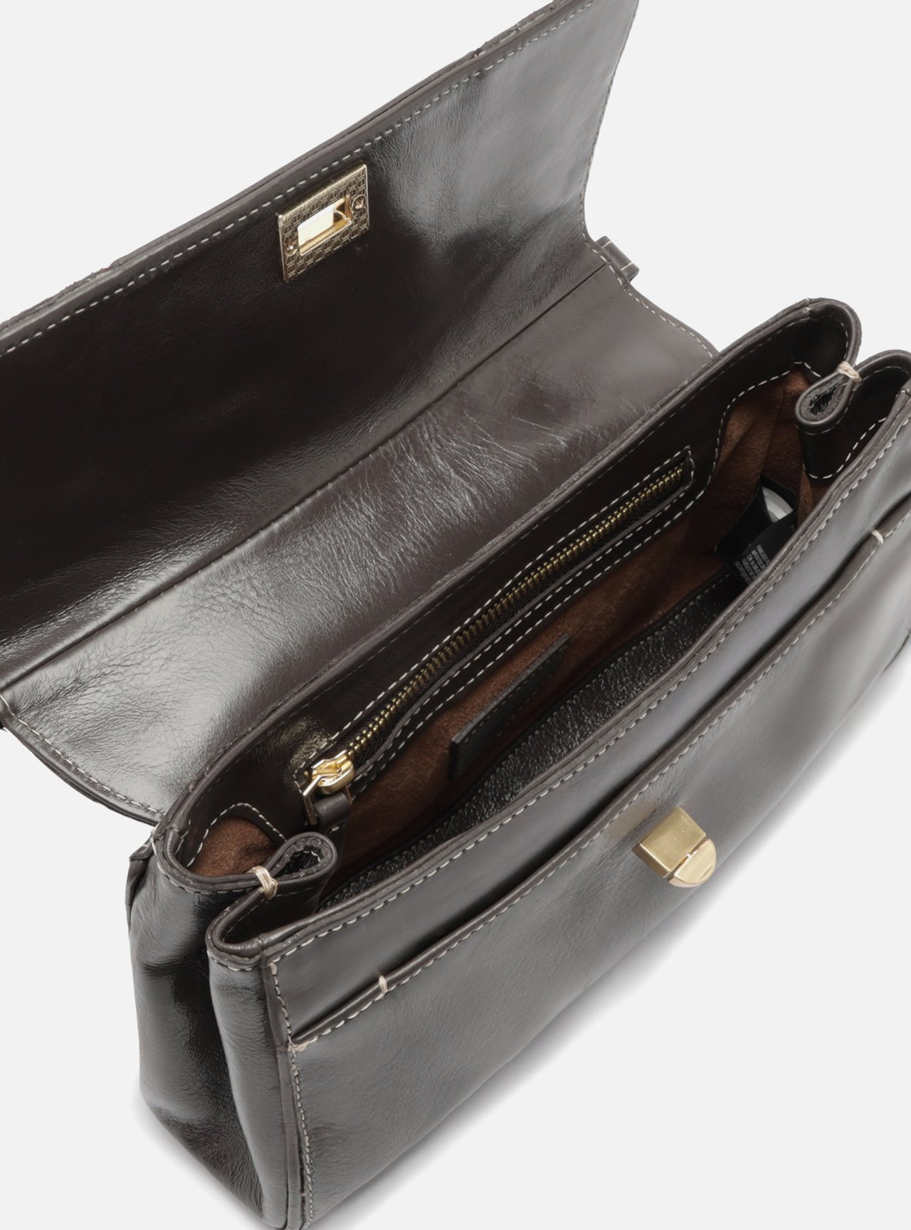 Bolsa Tiracolo Marrom Couro Heritage Pequena — foto 4