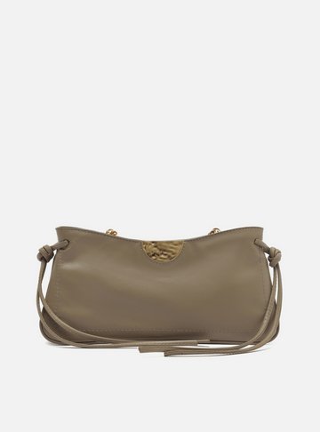 Arezzo — Bolsa Shoulder Cinza Couro Grande Corrente