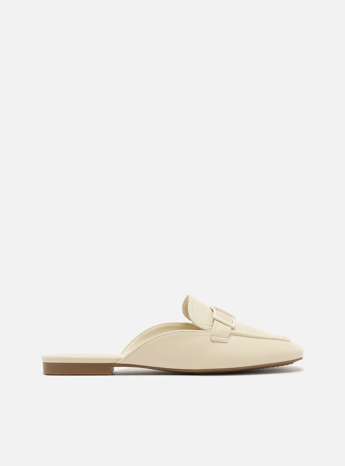 Mule Branco Couro La Isla