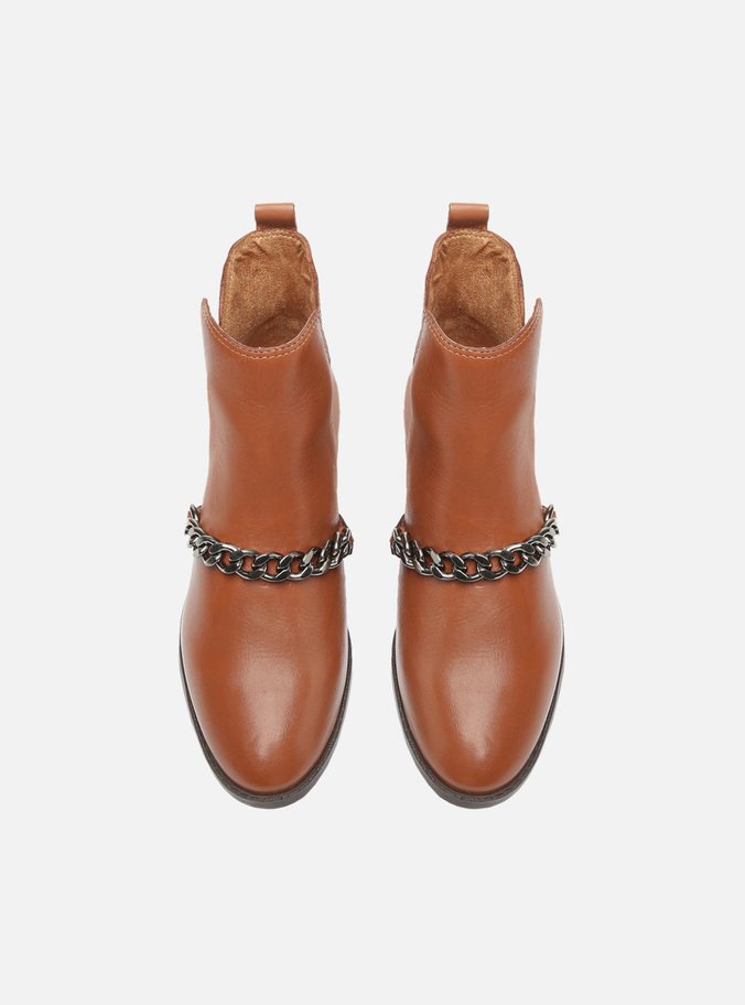 Bota Cano Curto Marrom Corrente