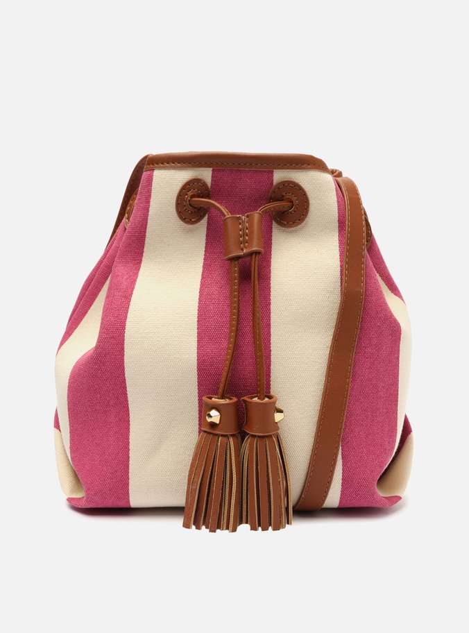 Bolsa Bucket Rosa Listrada Cissa Média