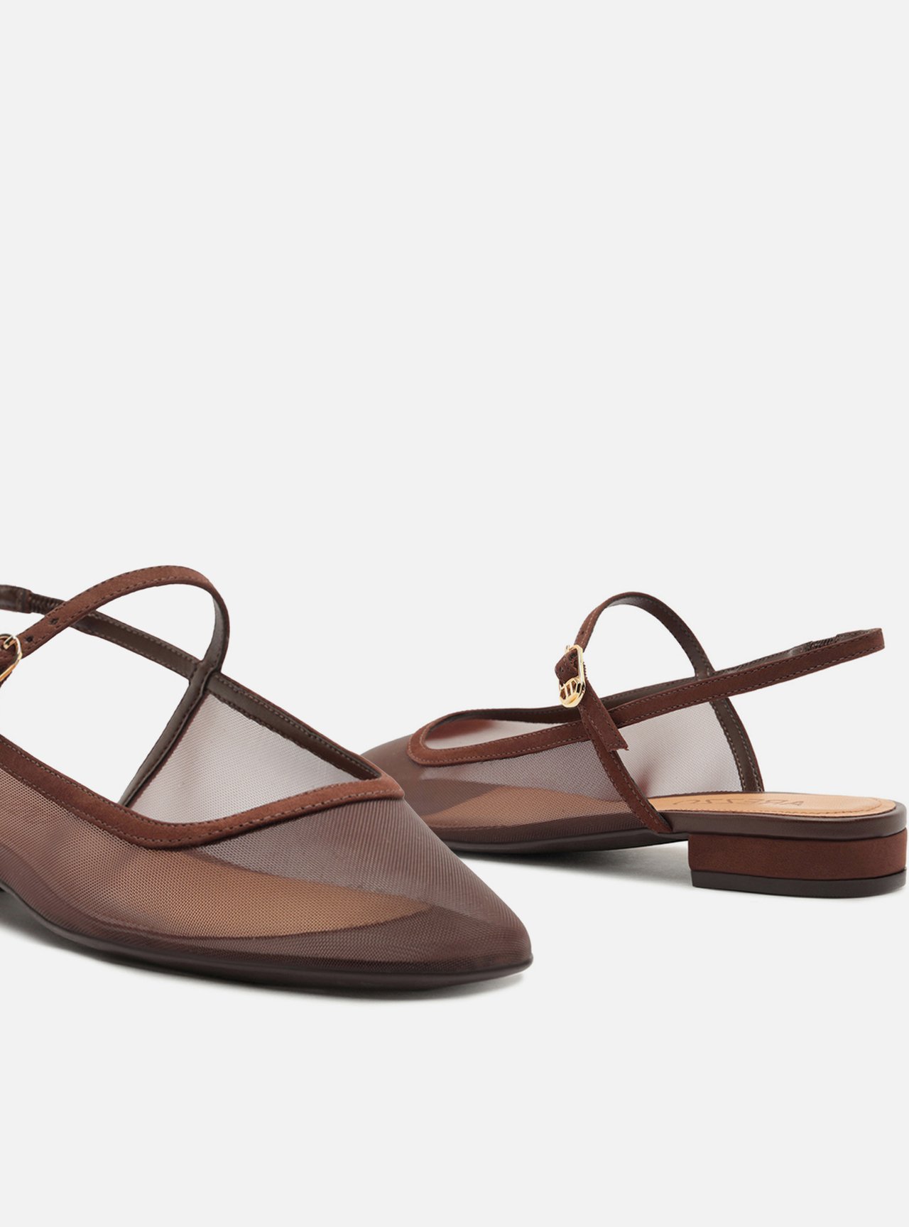 Sapatilha Marrom Bico Quadrado Slingback — foto 4