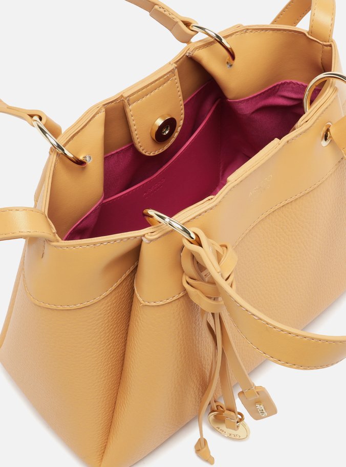 Bolsa Tote Bege Giorno Média Charm Medalha