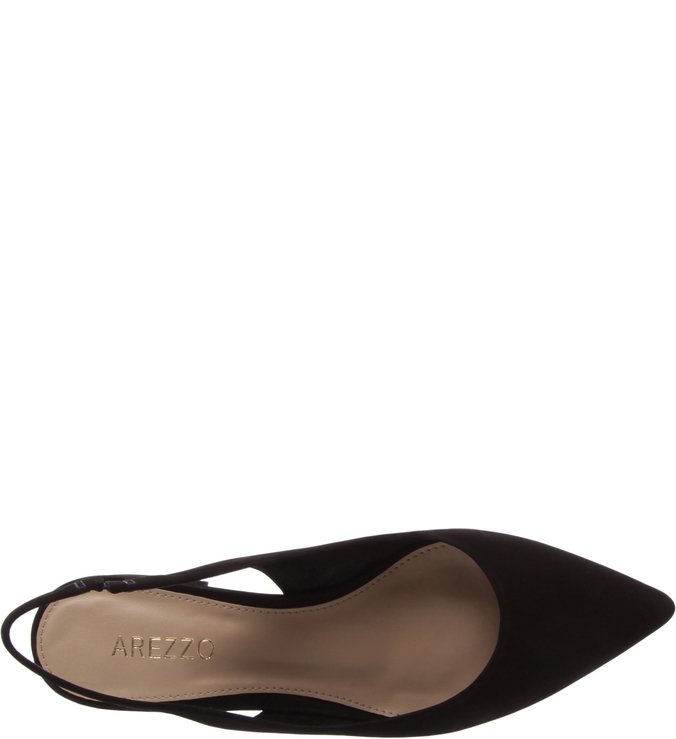 Scarpin Nobuck Slingback Preto