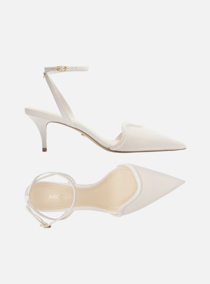 Scarpin Branco Couro Salto Kitten Recorte Curvo