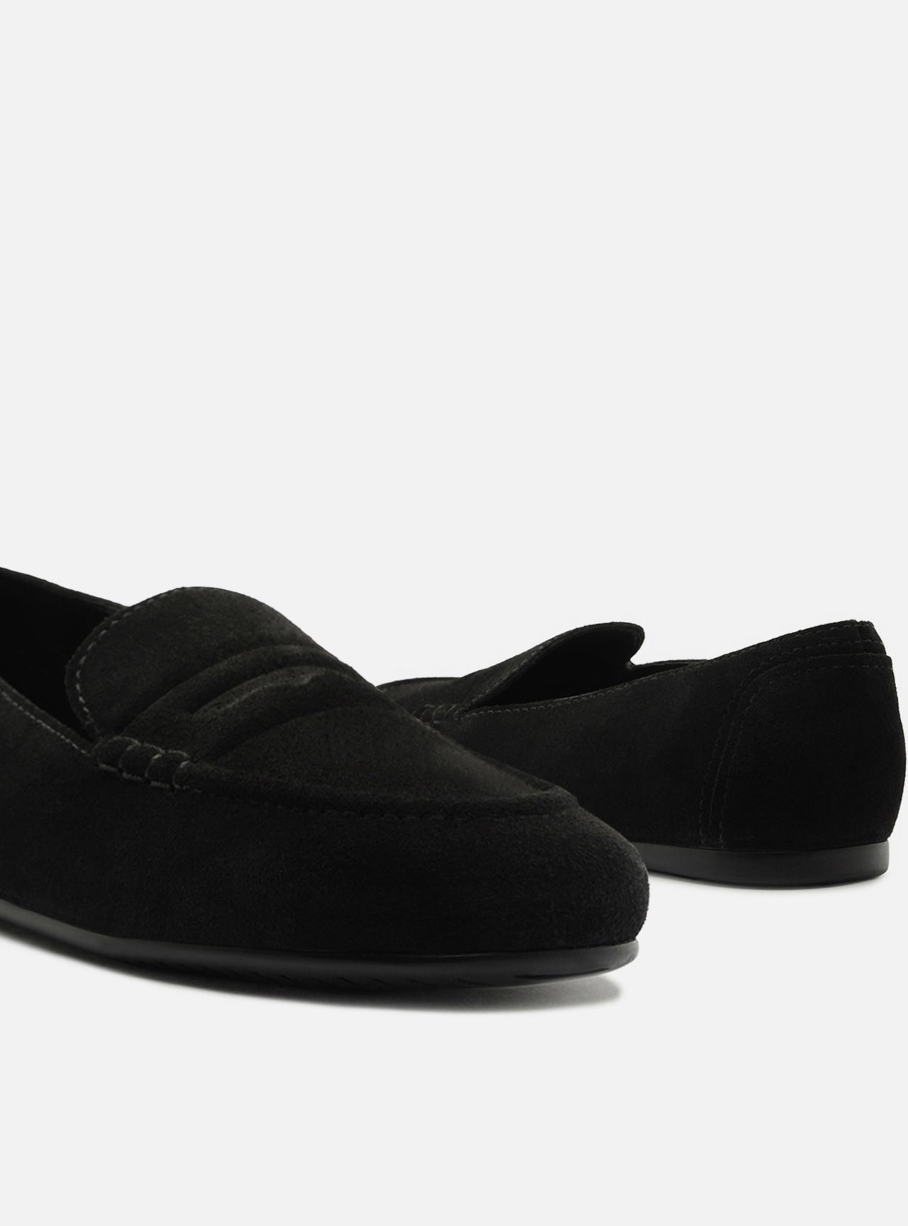 Mocassim Preto Acamurçado Bico Redondo — foto 4