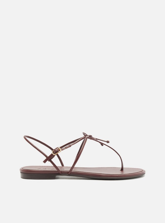 Sandália Rasteira Vermelho Bico Redondo