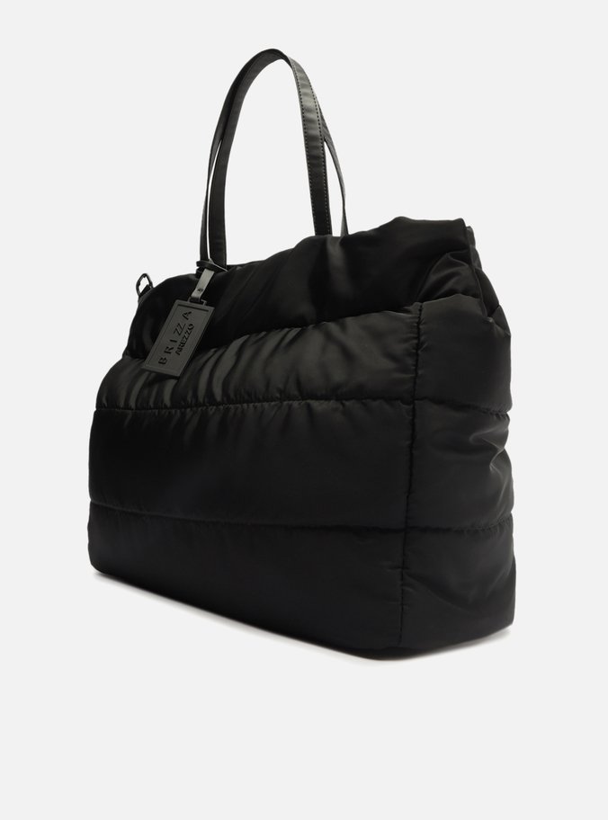 Bolsa Shopping Preta Nylon Grande Brizza