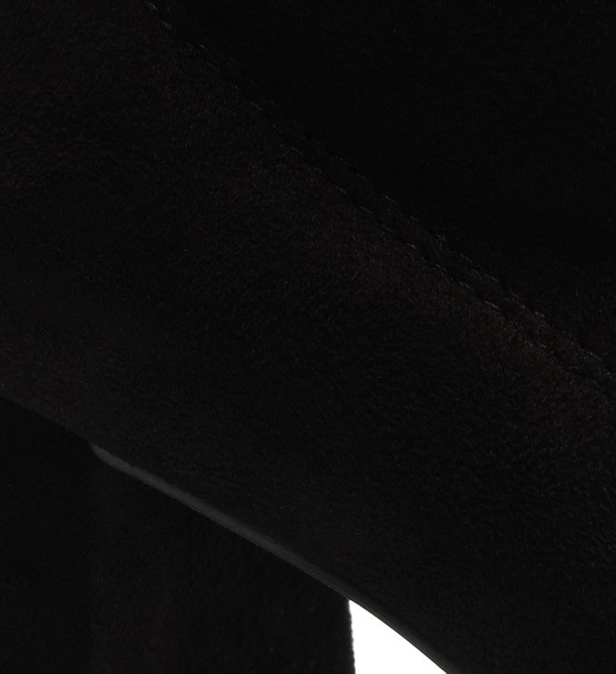 Skinny Boot Preta Suede Bloco Bico Quadrado