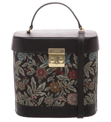 Bolsa Couro Estruturada Média Flores