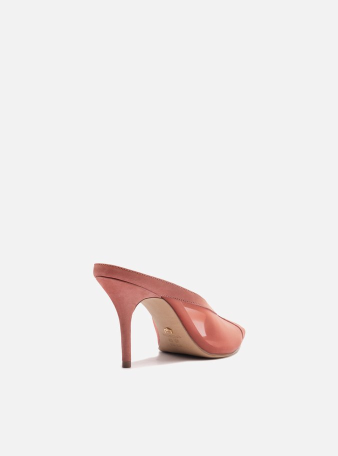 Mule Rosa Tela Salto Alto Fino V