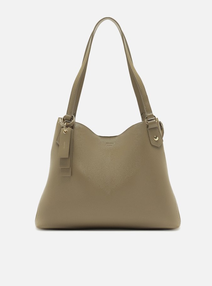 Bolsa Hobo Cinza Grande Bag Charm Tag