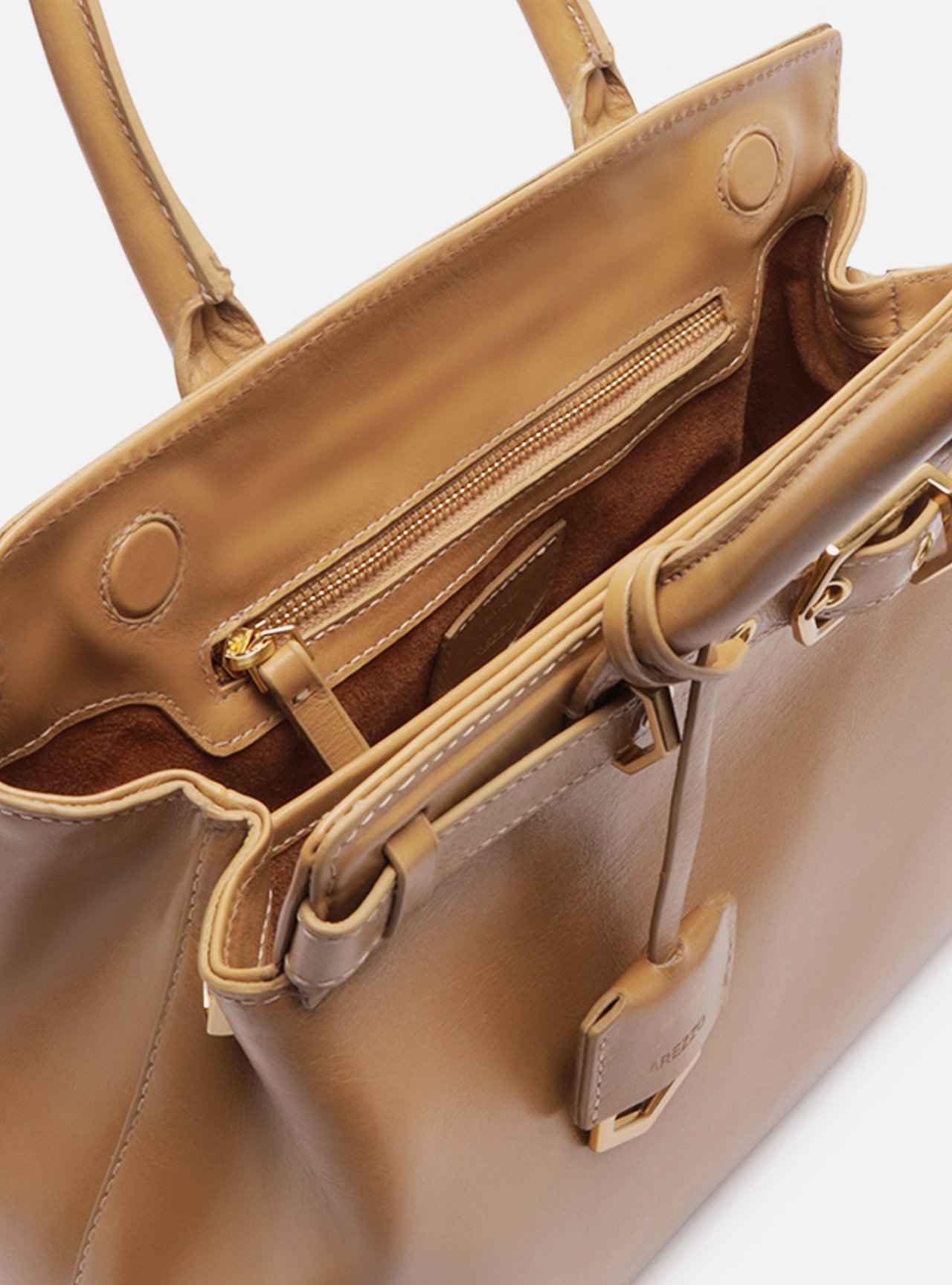 Bolsa Tote Bege Couro Grande Bag Charm Victória — foto 4